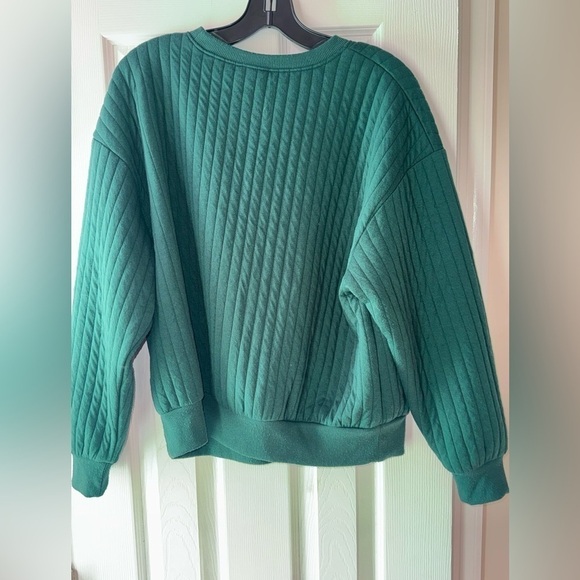 A New Day Forrest Green Ribbed Crewneck Sweater Size Large - Picture 4 of 10